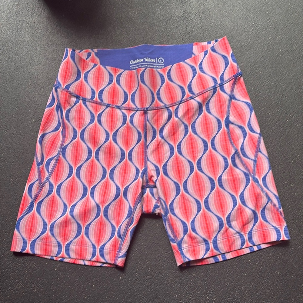 Outdoor Voices Pink and Blue Geo Print Women’s Shorts